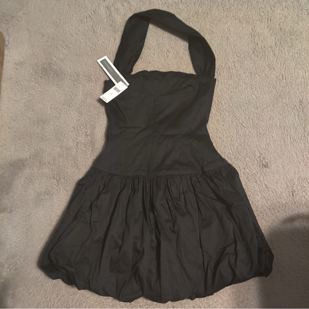 Delfi Collective Halter Bubble Mini Dress Drop Waist Pleated Little Black LBD - Picture 8 of 8